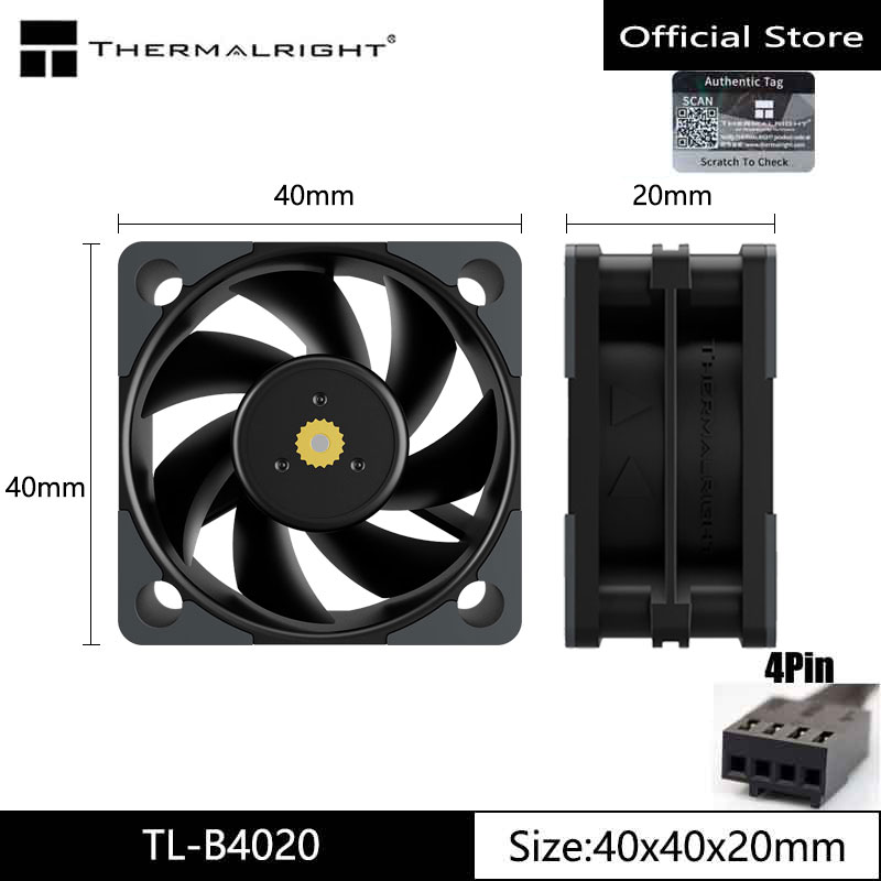 Pc Case Fan - ThermalrightTL-B4020 4CM 섀시 냉각 팬, 40x40x20mm/이중