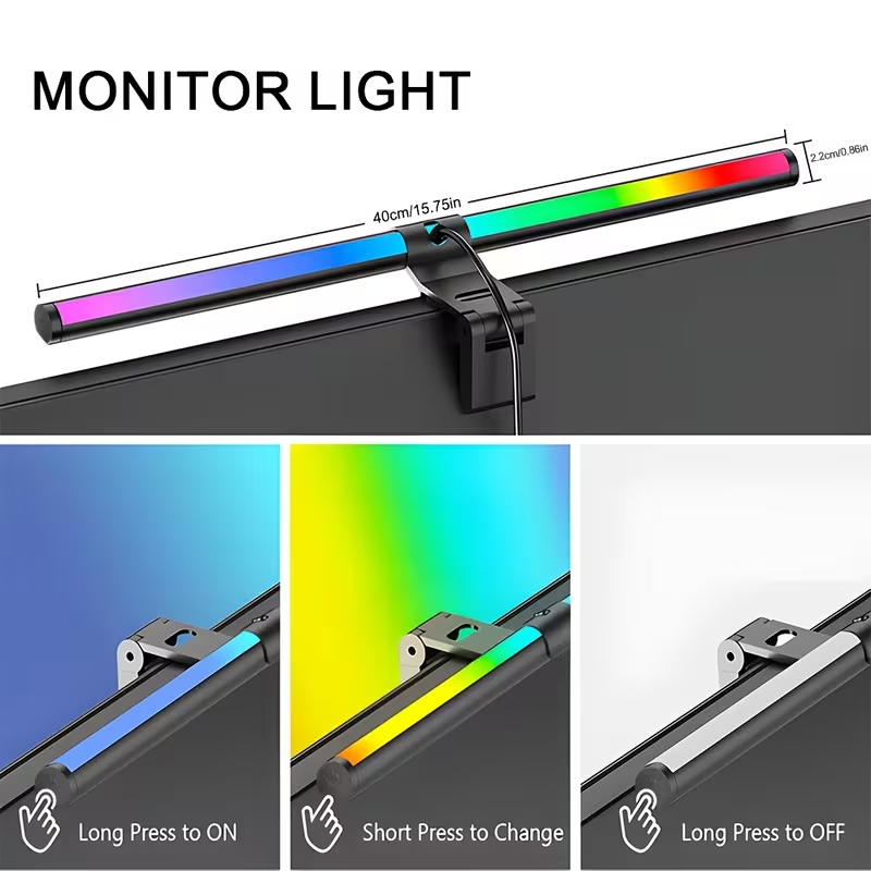 USB 전원 LED 모니터 라이트 바, RGB 색상 변 - Pc Gaming Rgb 리뷰 및 가격