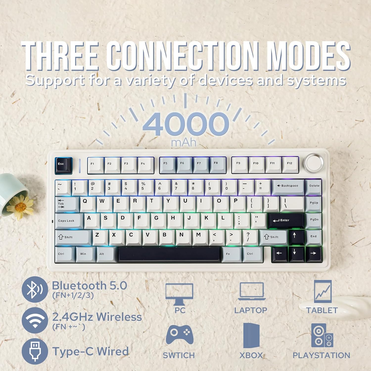 아울라 F75 기계식 키보드 75% 무선 핫스왑 블루투 - Pc Gaming Gigabyte 리뷰 및 가격