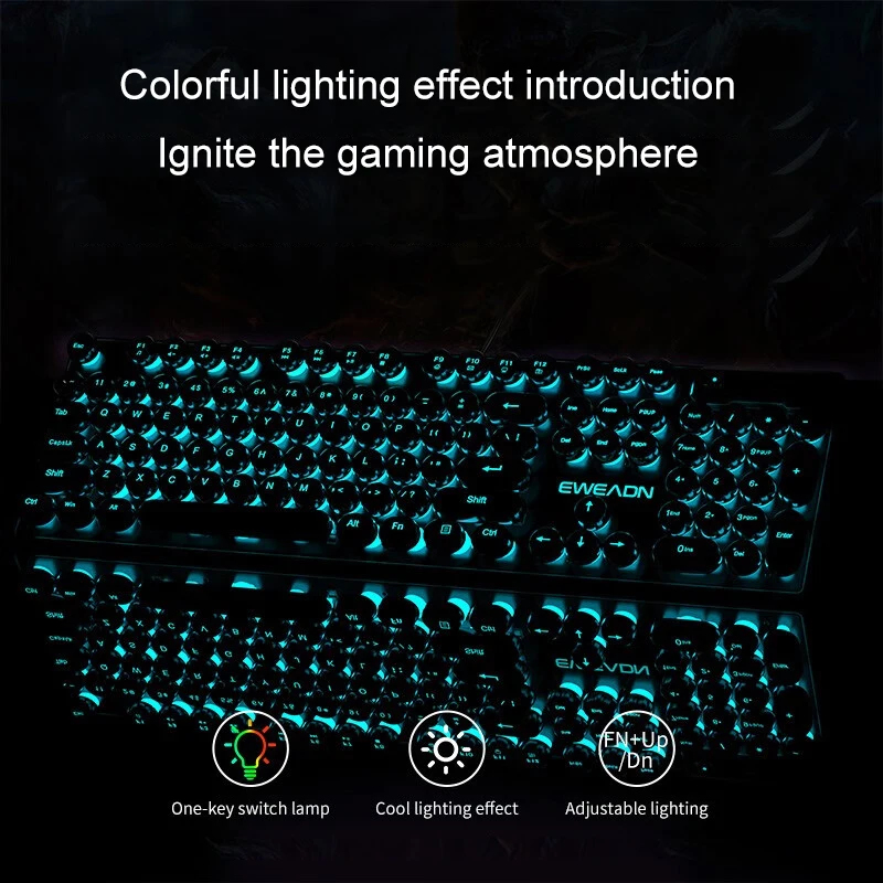 레트로 펑크 기계식 느낌 키보드 마우스 세트 유선 무선 - Pc Gaming Rgb 리뷰 및 가격
