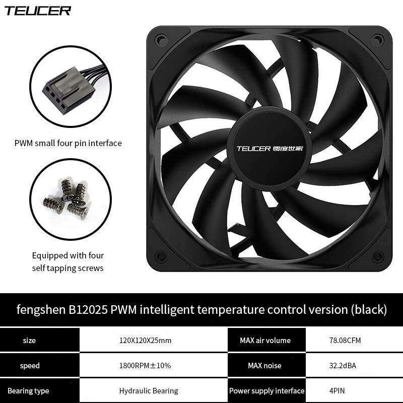 TEUCER PC 컴퓨터 케이스 팬 PWM 4 핀 12 - Pc Case Fan 리뷰 및 가격